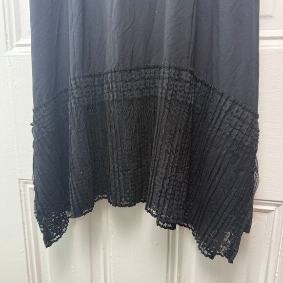 QVC LOGO Linens by Lori Goldstein Knit Dress with Crochet Womens XS Black - Picture 6 of 11